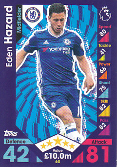 Eden Hazard Chelsea 2016/17 Topps Match Attax #68